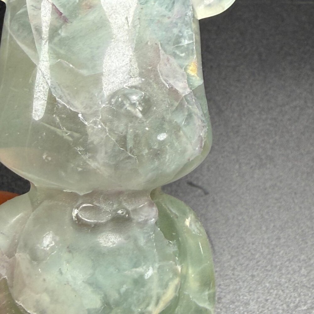 Natural Rainbow Fluorite Gummy Bear Hand Carved UVs Stone Crystal 4" 296g - Picture 5 of 12